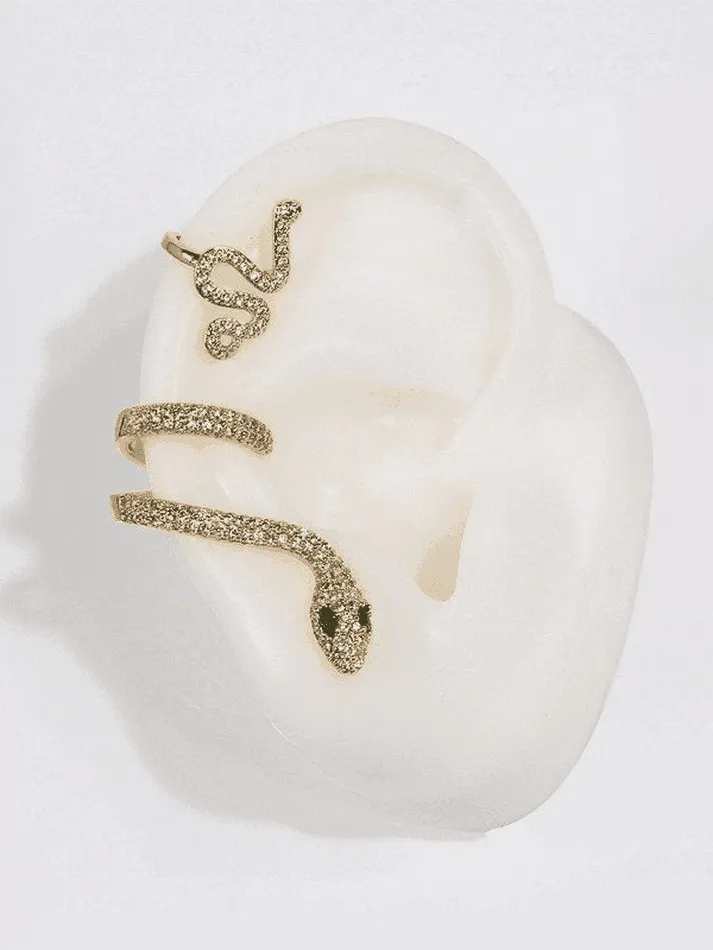 Rhinestone Snake Pattern Stud Earring