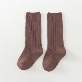 Ribbed Knee High Socks | Deep Taupe - LAST ONE 1-3Y