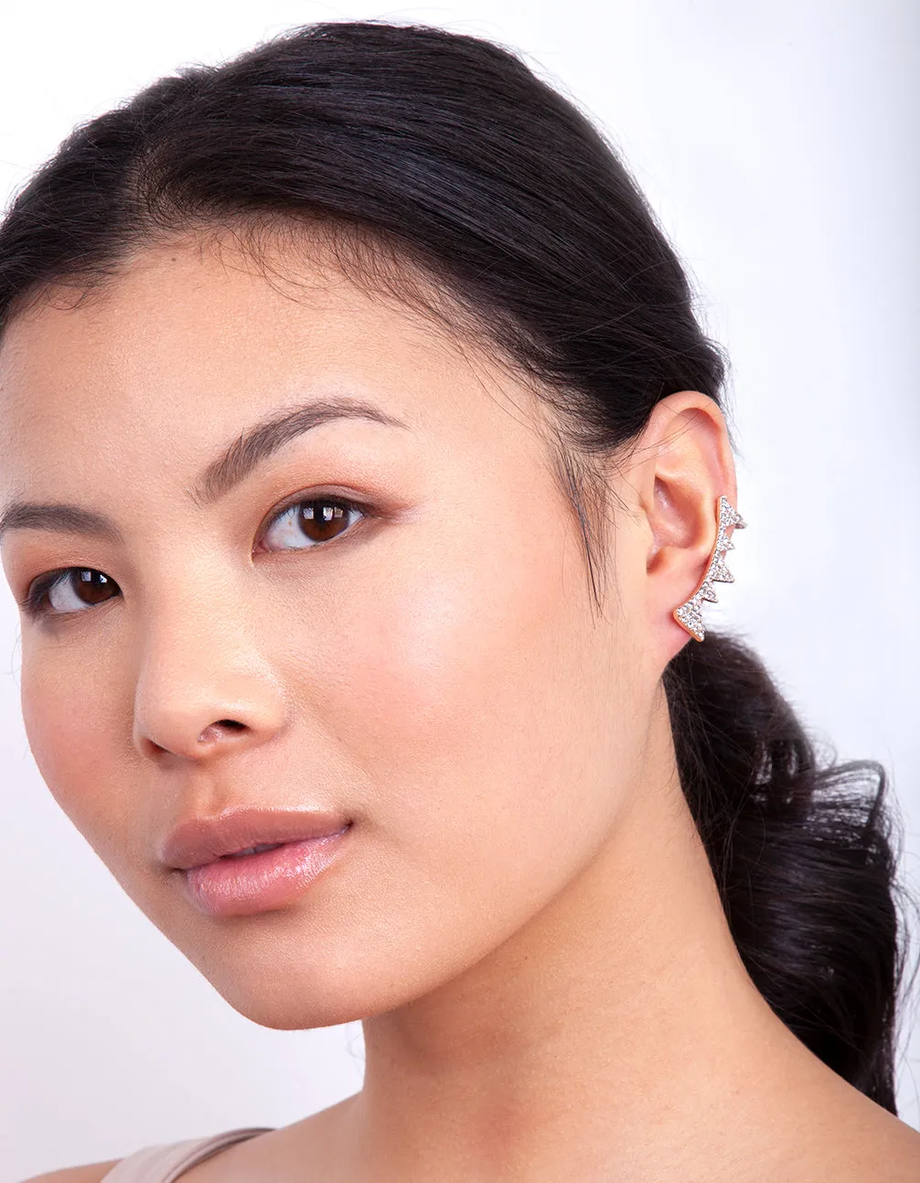 Rose Gold Diamante Triangle Ear Cuff
