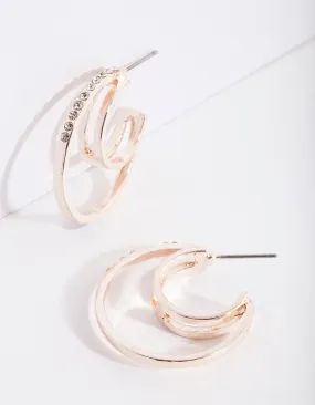 Rose Gold Double Layer Hoop Earring
