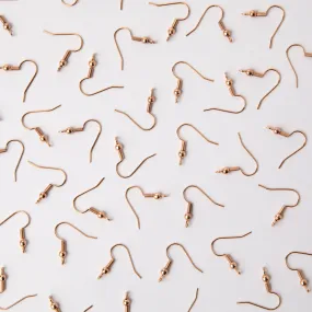 Rose Gold Surgical Steel (316L) Shepherd Hook Earrings - 100 pieces