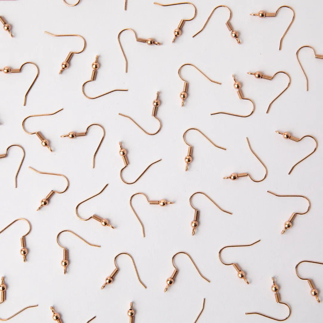 Rose Gold Surgical Steel (316L) Shepherd Hook Earrings - 100 pieces