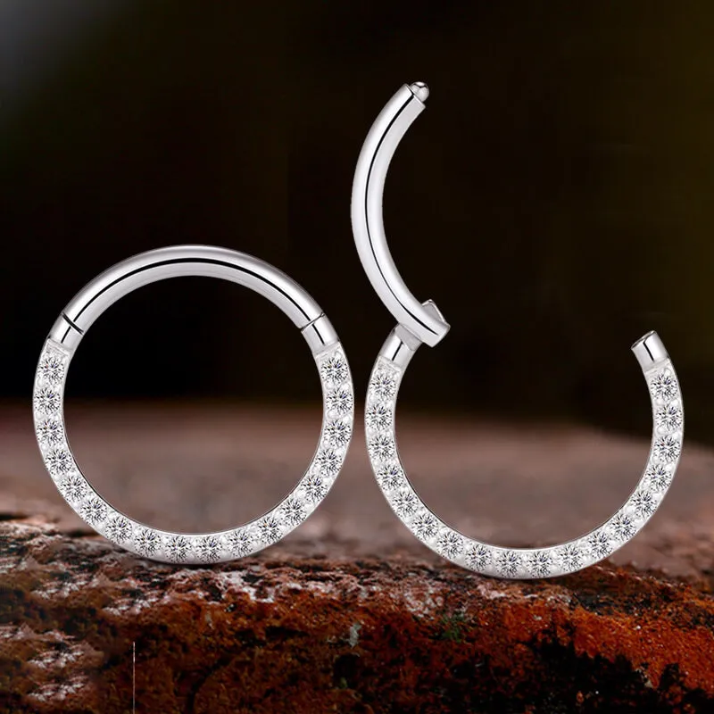 Round Titanium Cartilage Hoop Septum Piercing