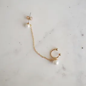 Rowena Double Pearl Chain Studs