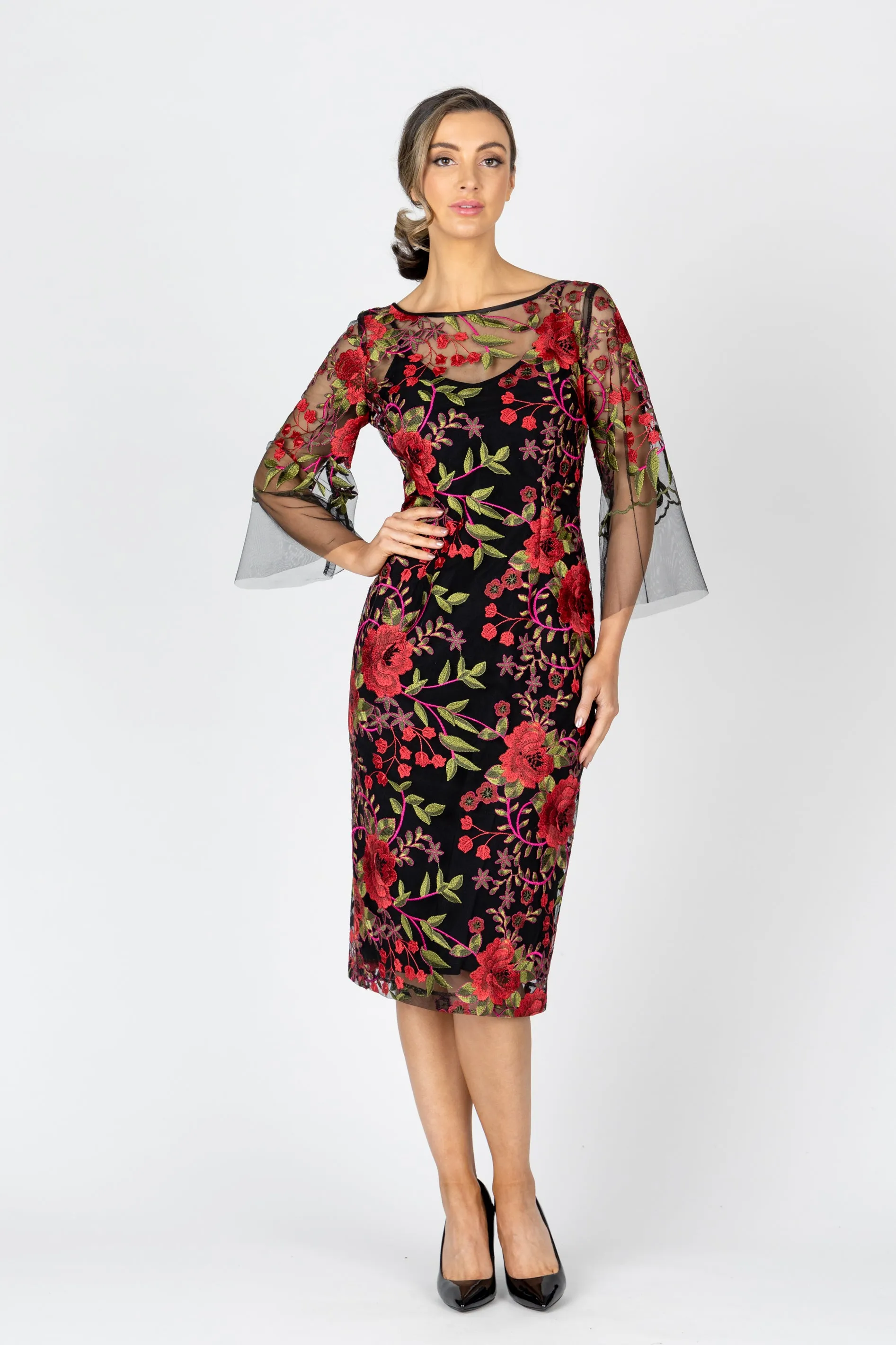 RUBY ROSE Bell Sleeve Midi Dress