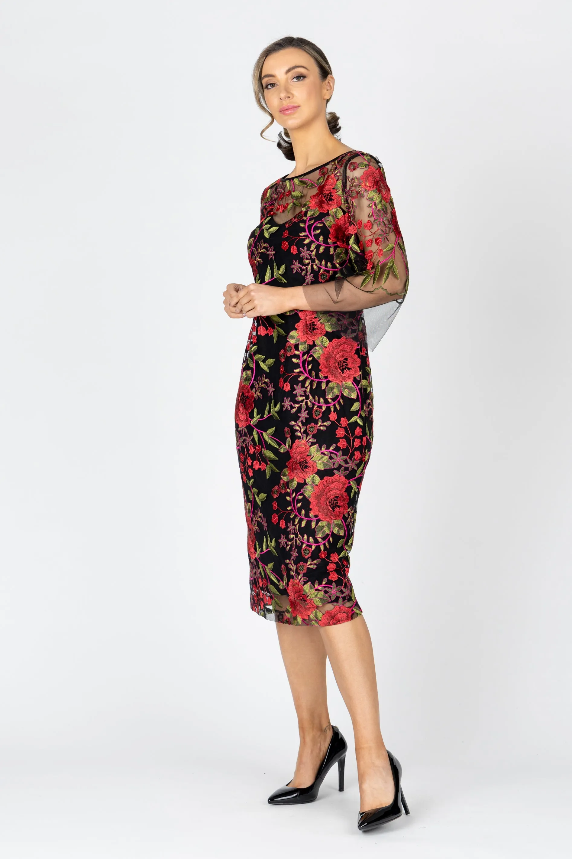 RUBY ROSE Bell Sleeve Midi Dress