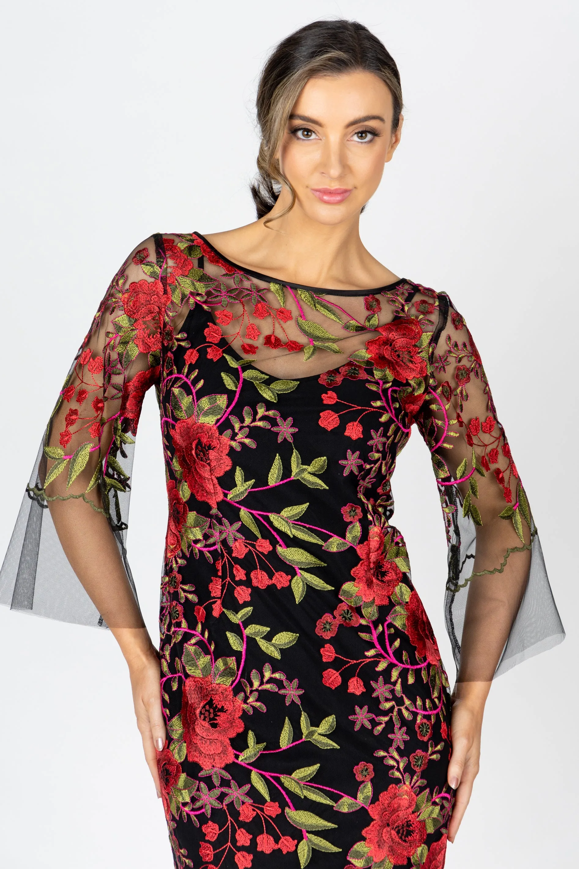 RUBY ROSE Bell Sleeve Midi Dress