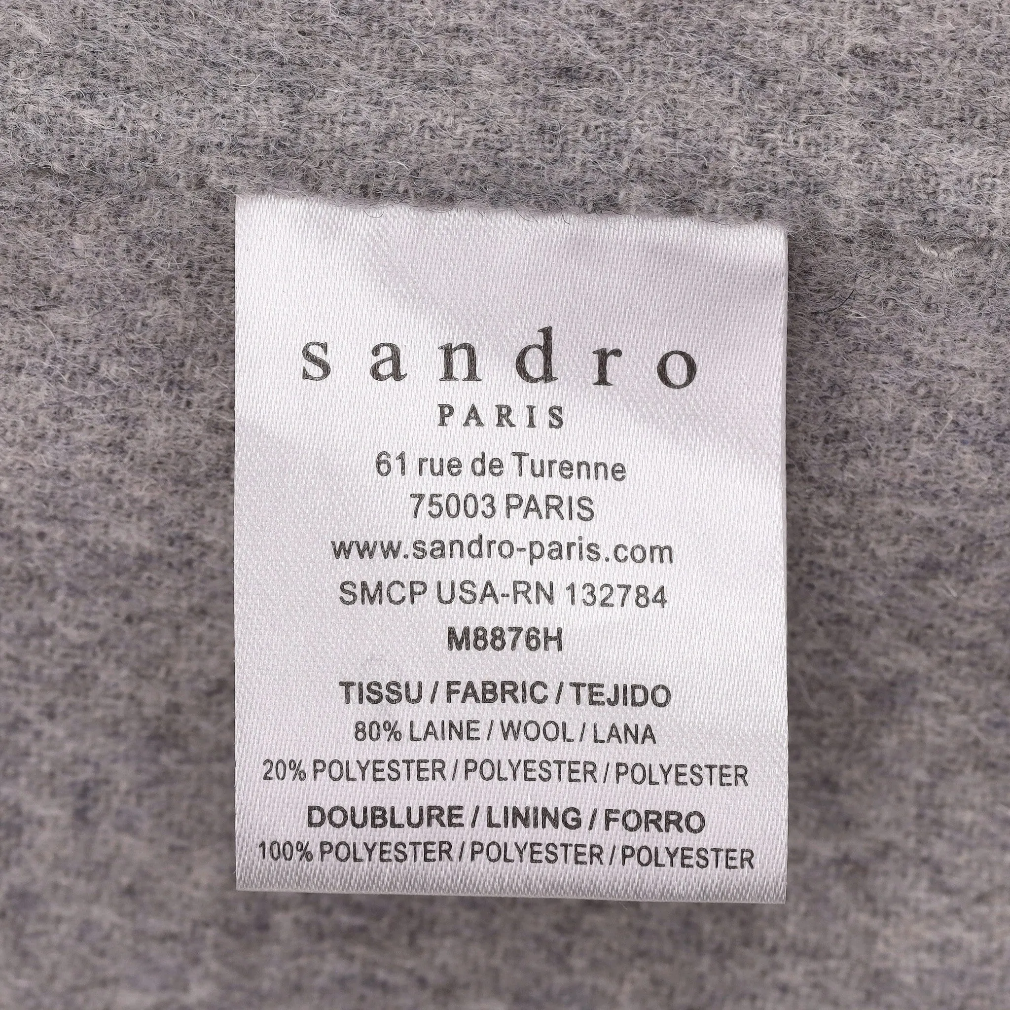 Sandro Wool Coat. Size 38FR