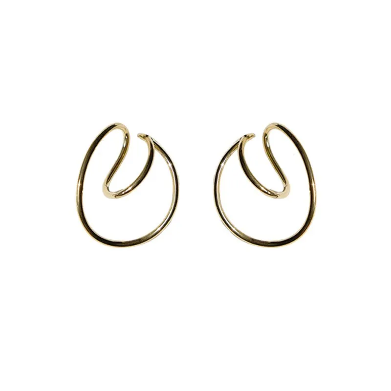 Shiny Jewellery Minimalism Metal Geometric Distortion Ear Clips Irregular Stainless Steel