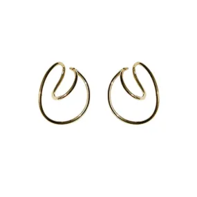 Shiny Jewellery Minimalism Metal Geometric Distortion Ear Clips Irregular Stainless Steel