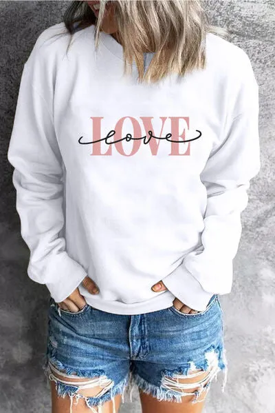 Shoreline Boutique LOVE Dropped Shoulder Sweatshirt