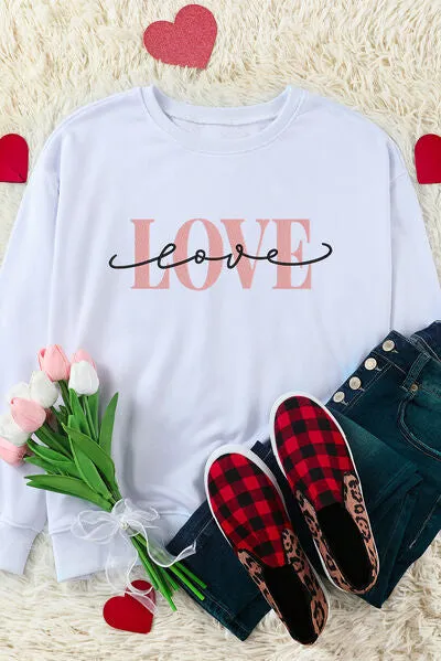 Shoreline Boutique LOVE Dropped Shoulder Sweatshirt