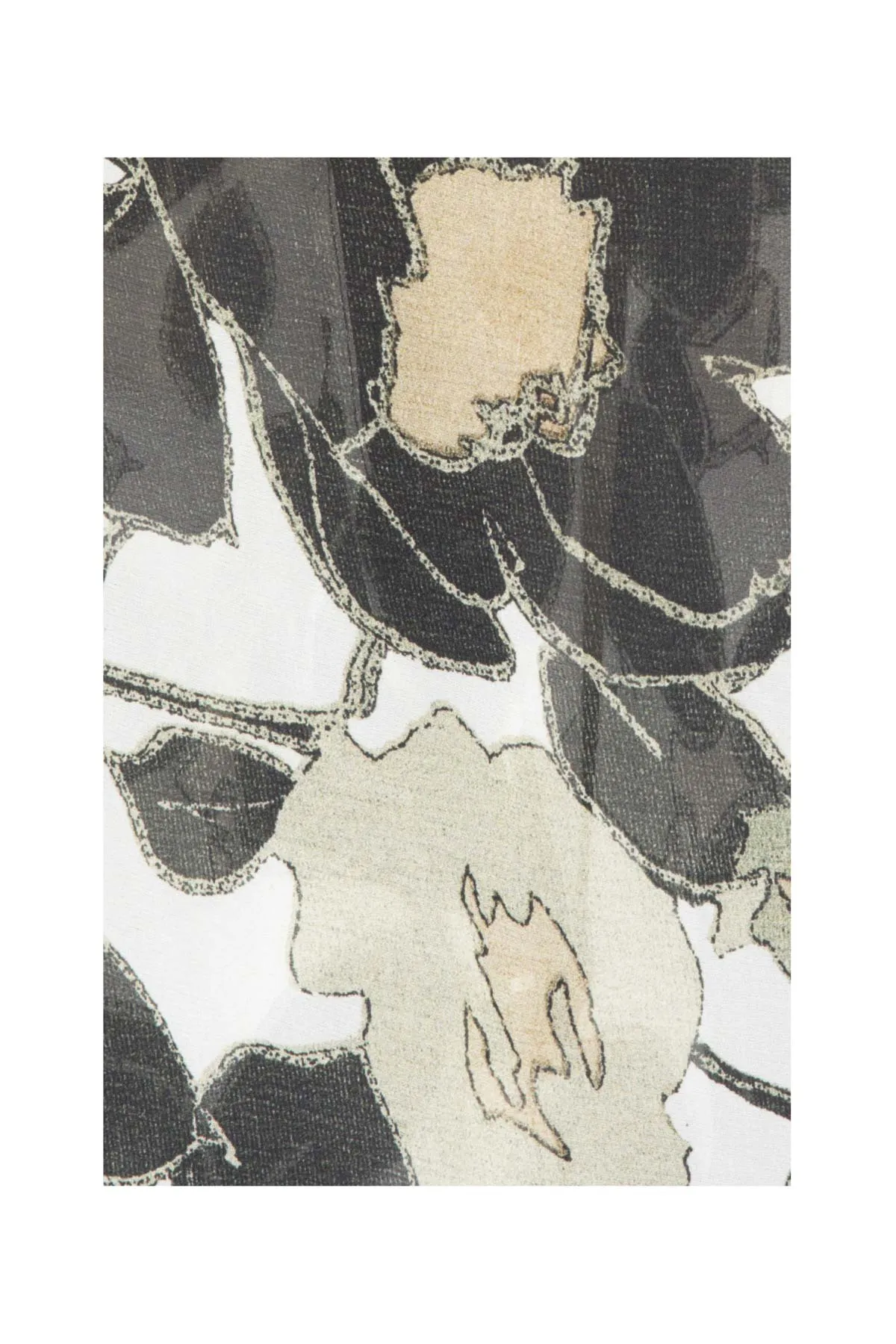 Silk Floral Coat - Olive