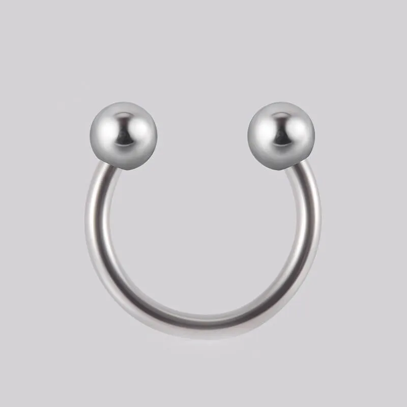 Silver Color Screw Back G23 Titanium Piercing Ring