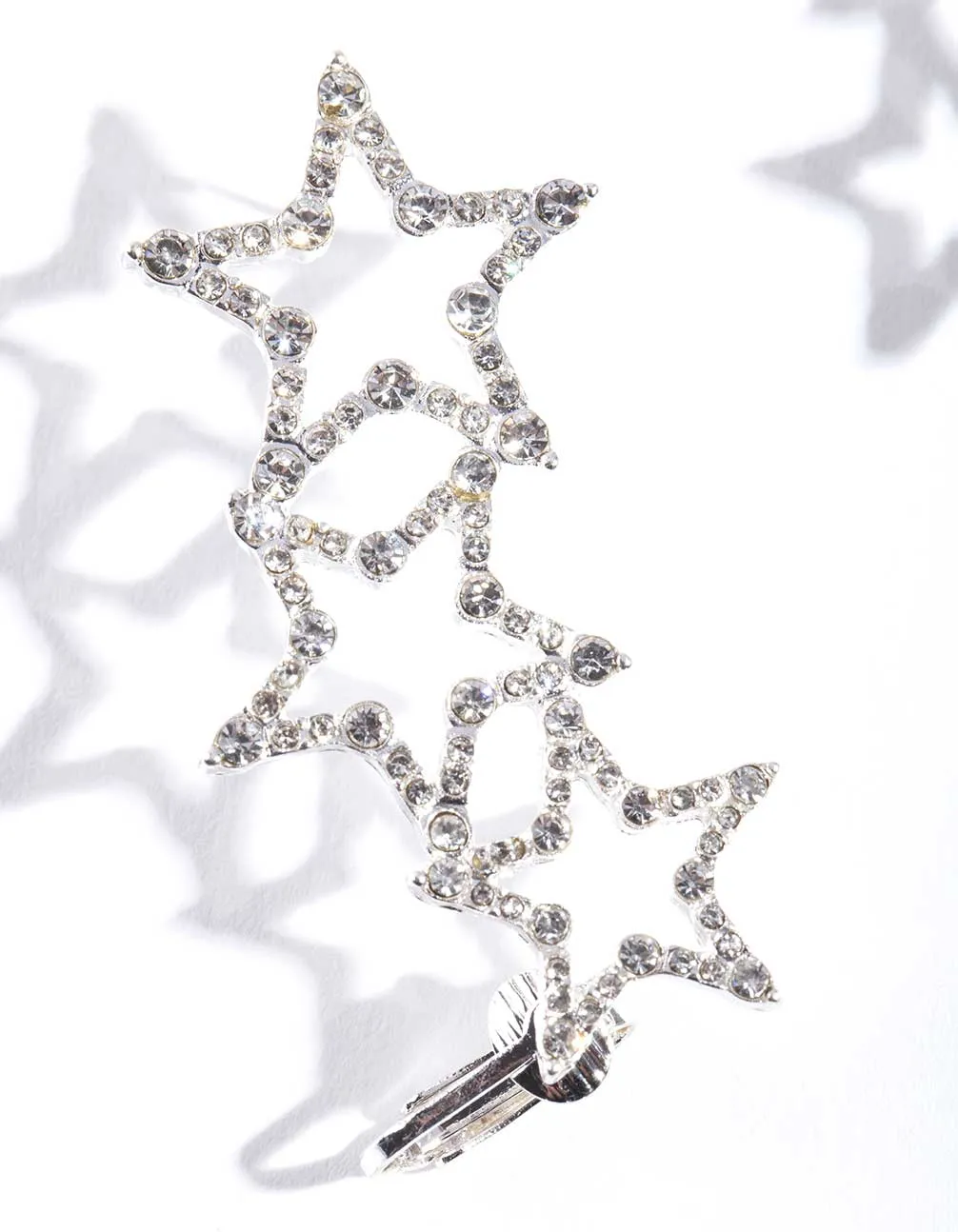 Silver Diamante Star Ear Cuff