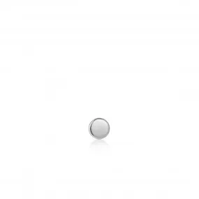 Silver Disc Barbell Single Earring E035-04H