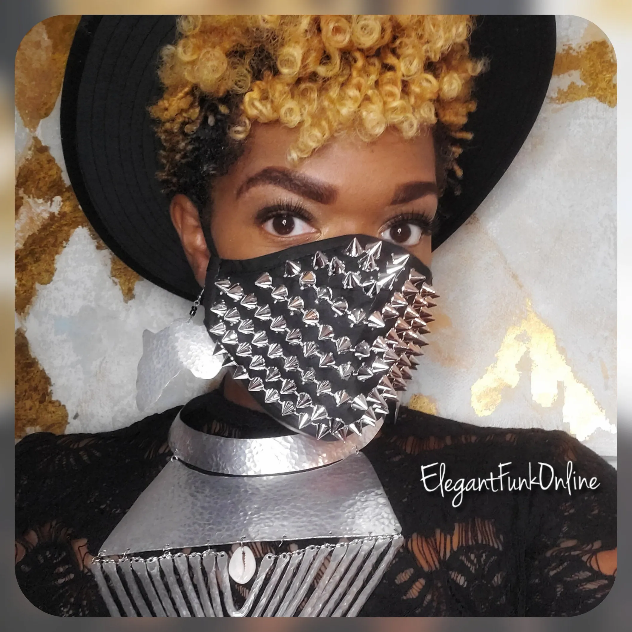 Silver Fashion Spike/Stud Facemask