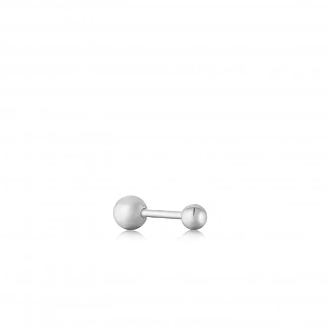Silver Mini Sphere Barbell Single Earring E035-01H