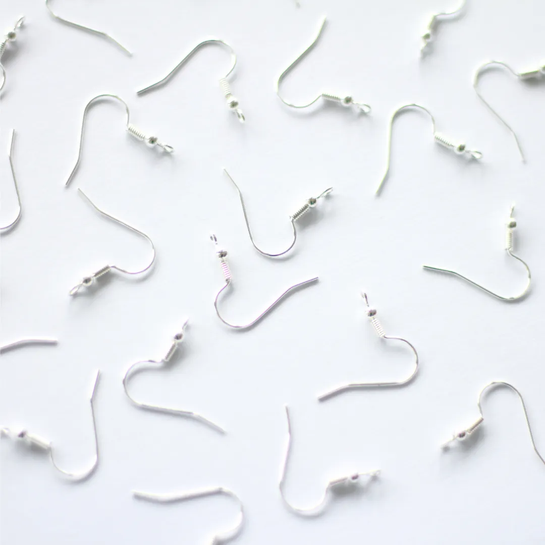 Silver Shepherd Hook Earrings - Surgical Stainless Steel (304) - 100 pieces