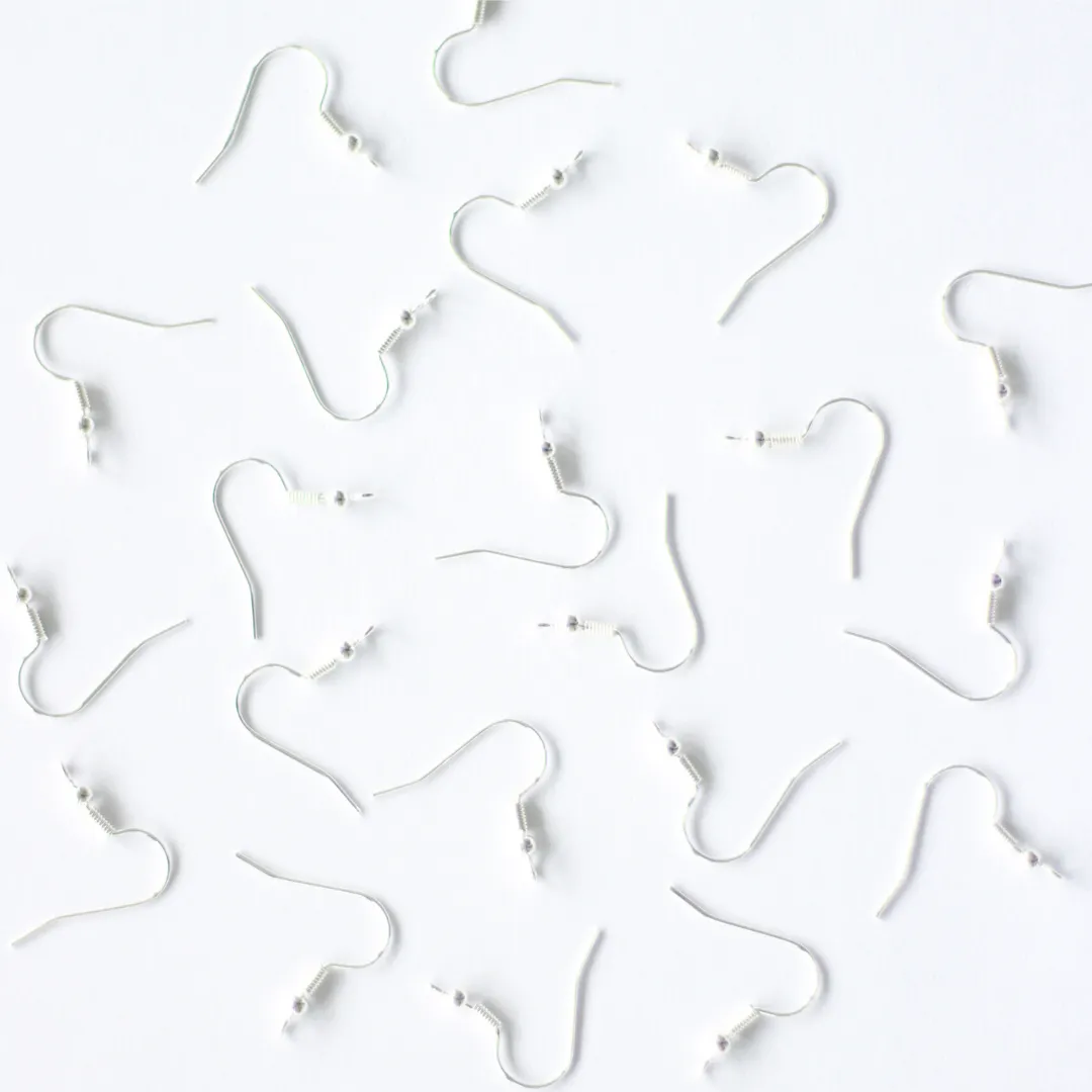 Silver Shepherd Hook Earrings - Surgical Stainless Steel (304) - 100 pieces