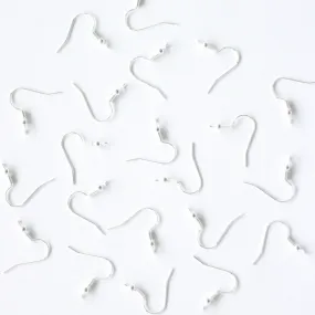 Silver Shepherd Hook Earrings - Surgical Stainless Steel (304) - 100 pieces