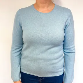 Sky Blue Cashmere Crew Neck Jumper Large
