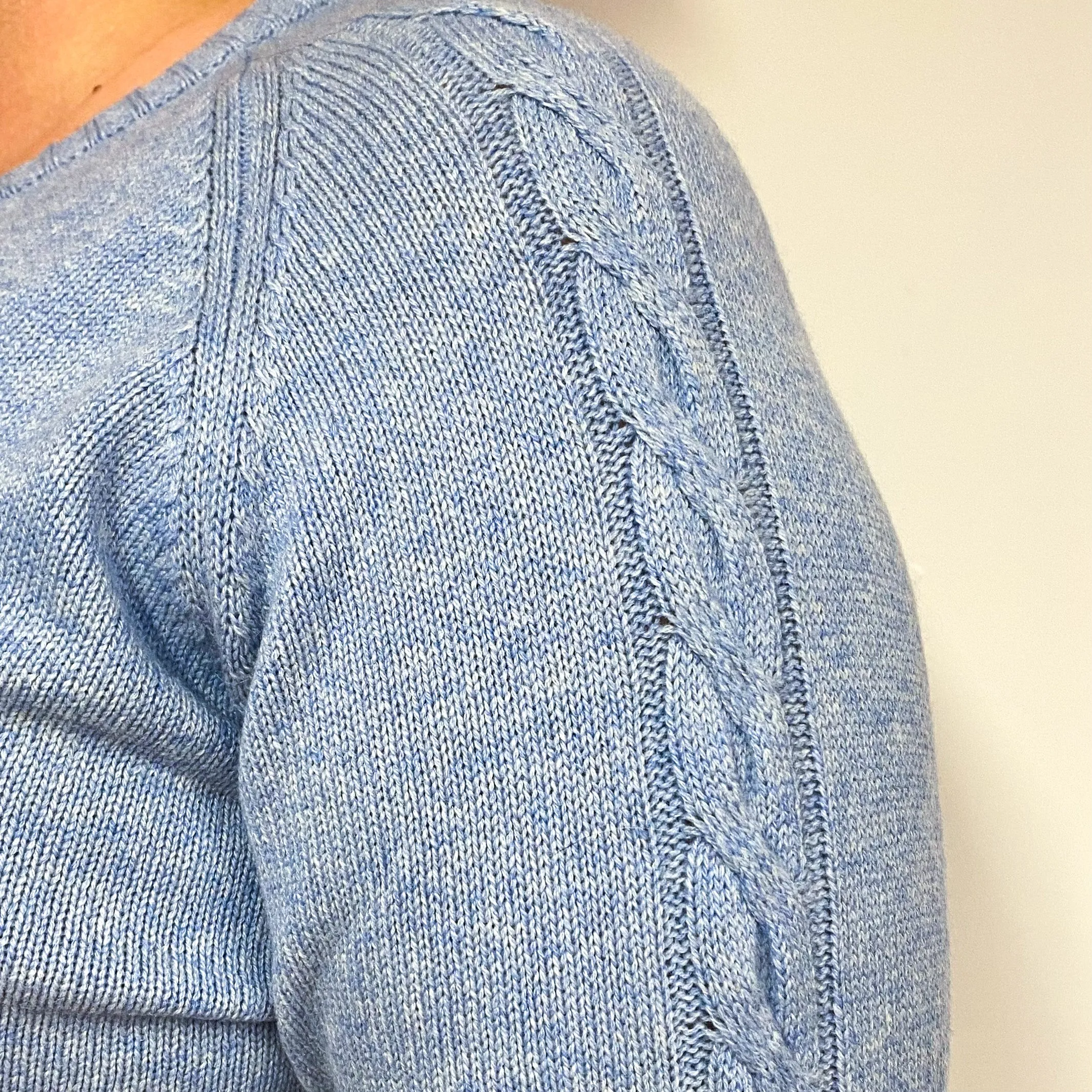 Sky Blue Cashmere V-Neck Jumper Extra Large