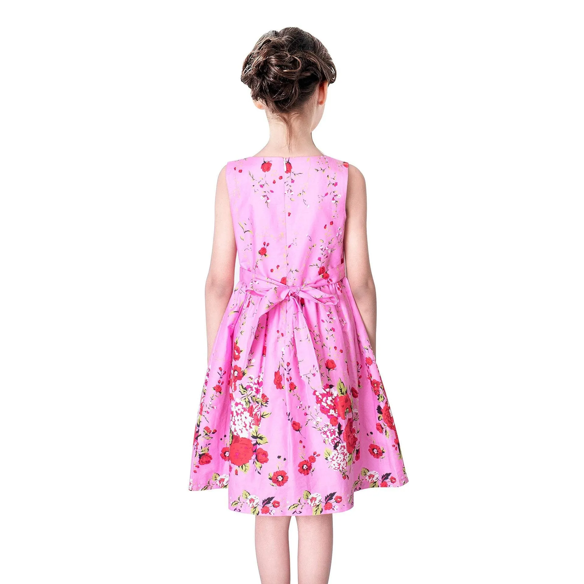 Sleeveless Floral Girl Butterfly Dress for