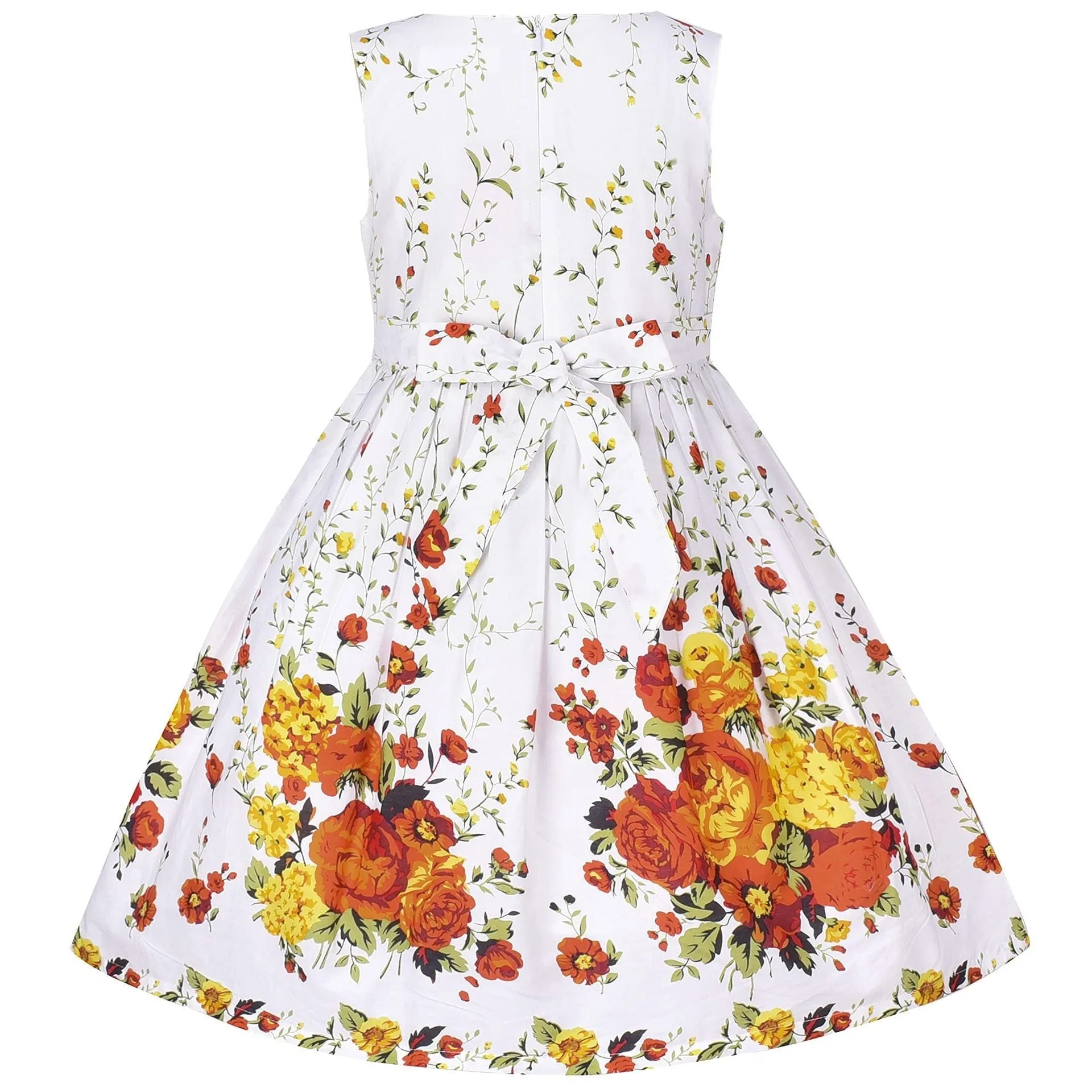 Sleeveless Floral Girl Butterfly Dress for