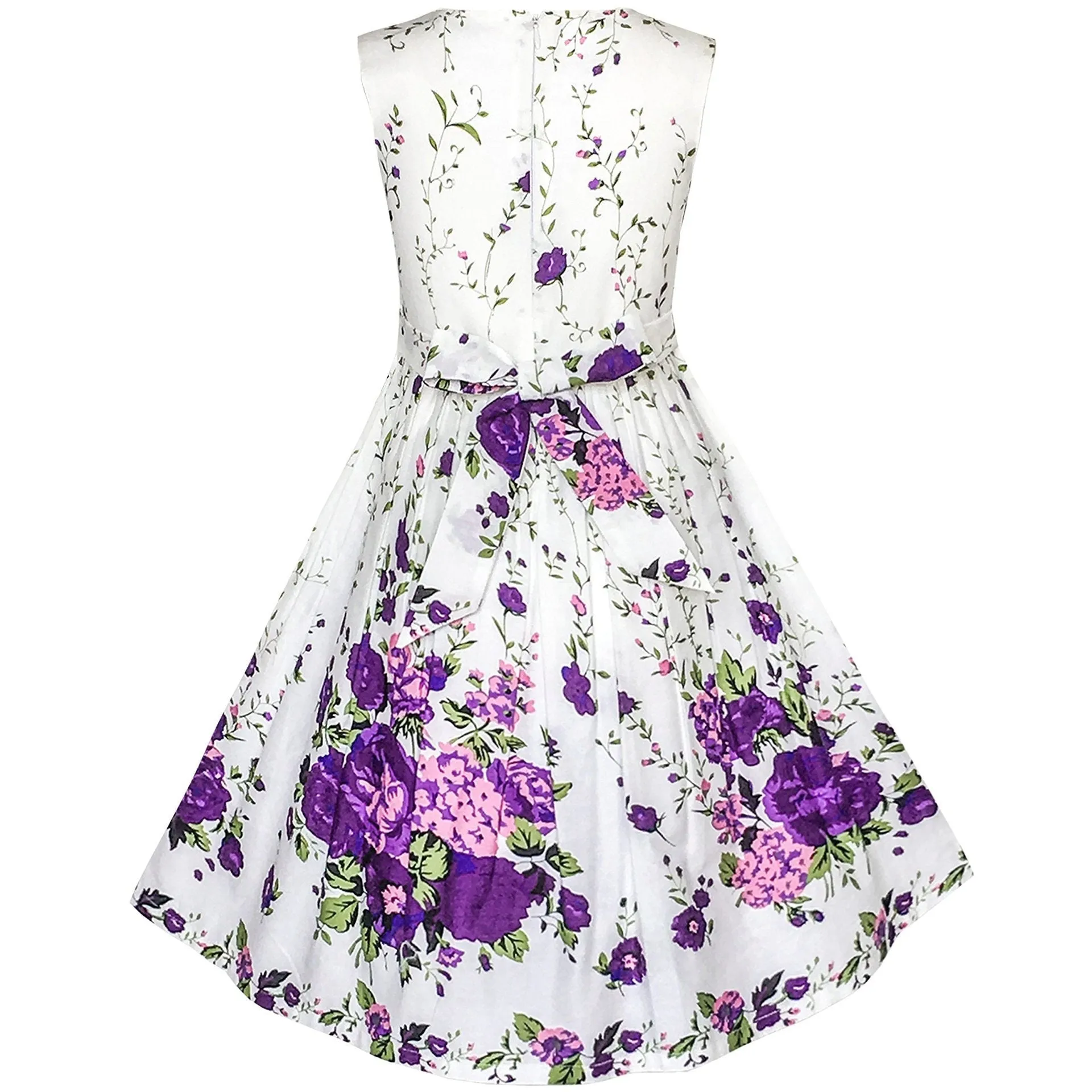 Sleeveless Floral Girl Butterfly Dress for