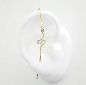 Snake Green Eyes Diamond CZ Ear Pin Earring