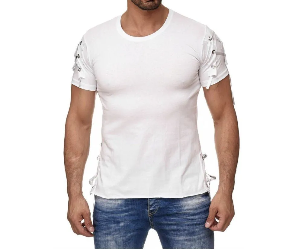 Solid Slim Fit Sports Collarless Youth Cuff T-Shirt