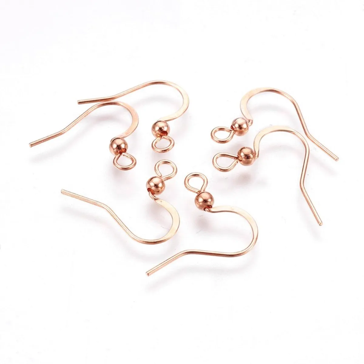 Stainless Steel Ear Wires (2) - Rose Gold