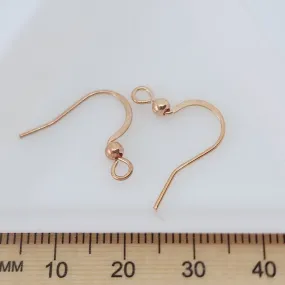 Stainless Steel Ear Wires (2) - Rose Gold
