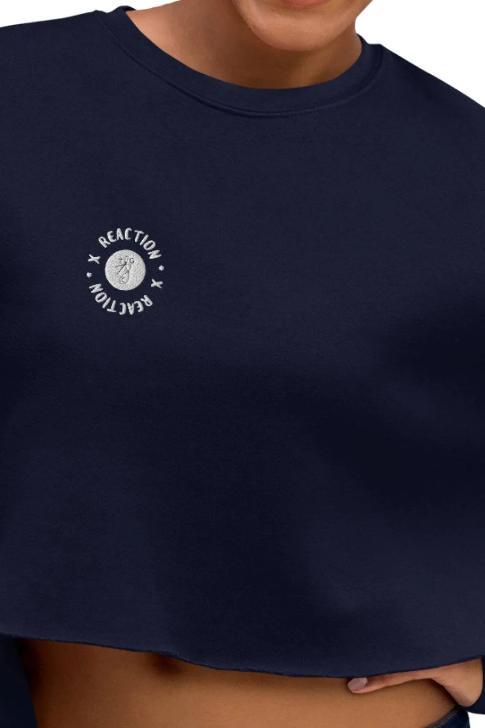 TGC Boutique X Reaction Navy Blue Cropped Sweatshirt