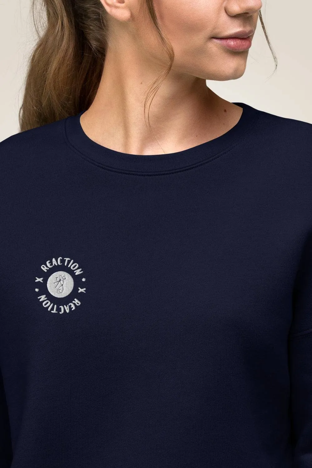 TGC Boutique X Reaction Navy Blue Cropped Sweatshirt