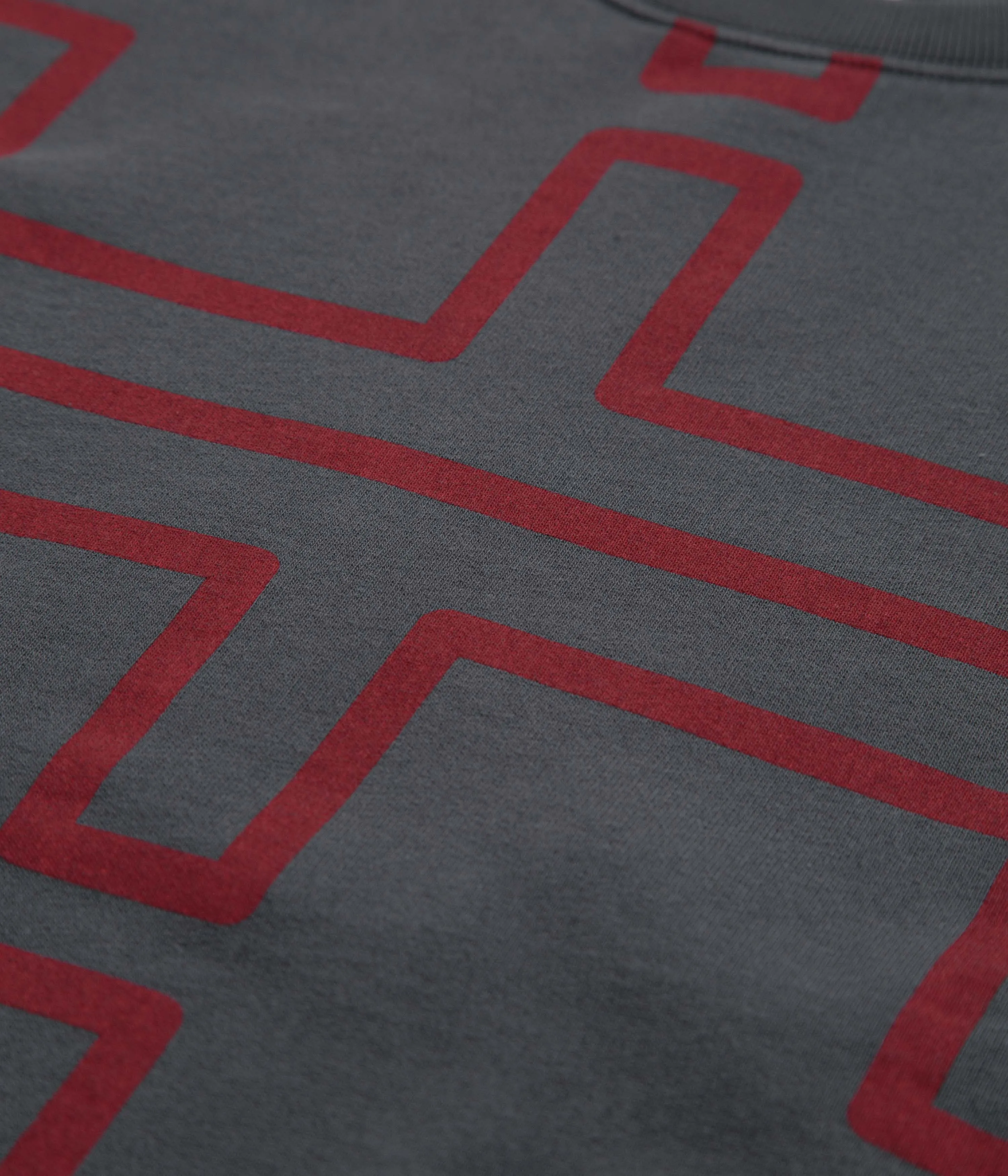 The Trilogy Tapes Over Dye Pulse Crewneck Sweatshirt - Black / Red