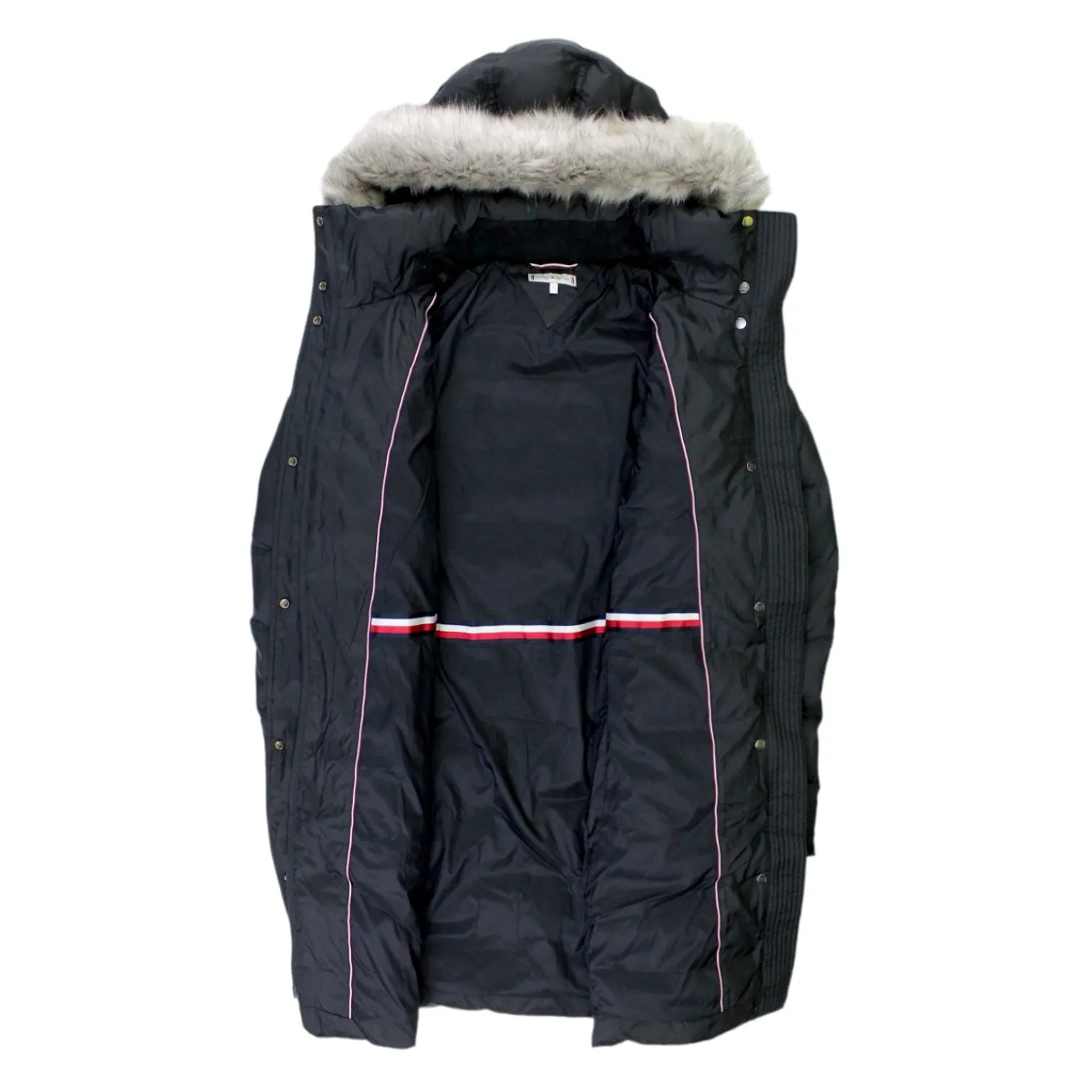 Tommy Hilfiger Black Hooded Quilted Coat