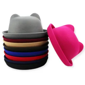 Trendy Cat Ears Bowler Hat
