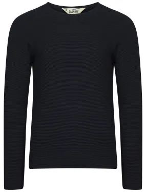 Tymon Ripple Stitch Jumper in Dark Navy - Tokyo Laundry