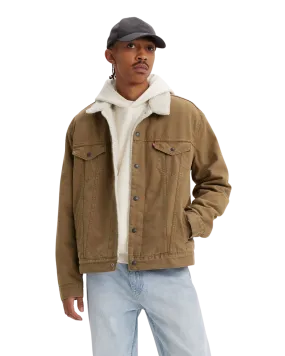 Type 3 Sherpa Trucker Jacket in Washed Cougar Canvas