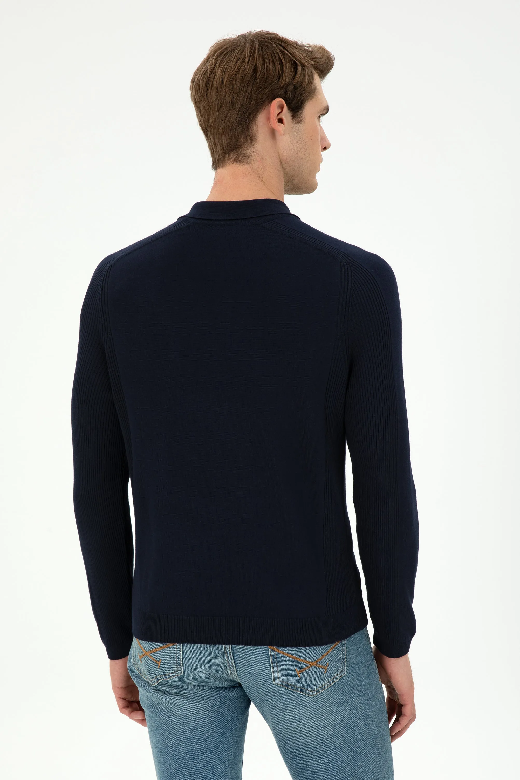 USPA Men Jumper Half Zipper Navy VR033 USPJR377 US POLO ASSN.