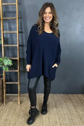 Vienna Pocket Knitted Jumper Navy