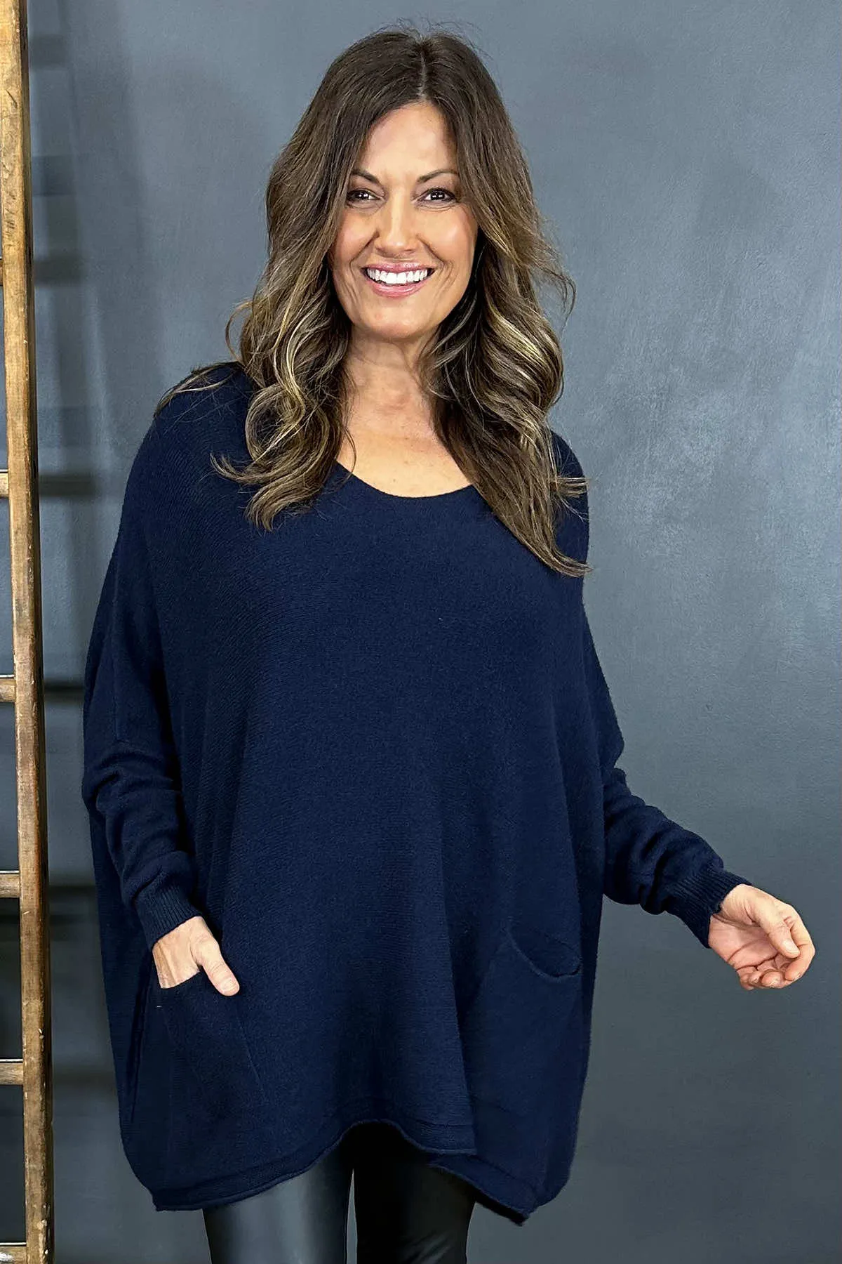 Vienna Pocket Knitted Jumper Navy