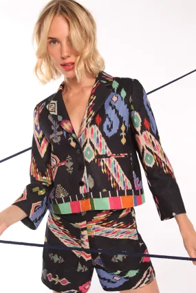 Vilagallo 30225 Olivia Black Print Cropped Jacket