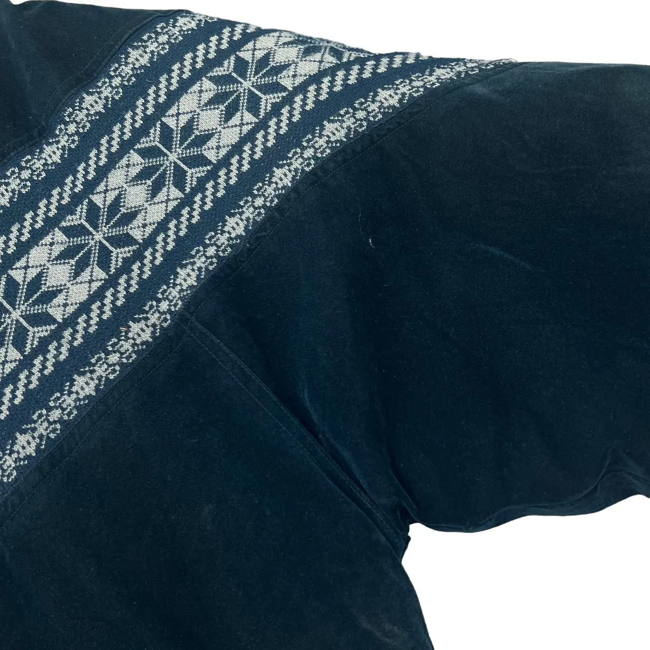 Vintage 90's WUDIPOS Patterned Woven Panel Sherpa Collared Suede Effect Padded Bomber Jacket