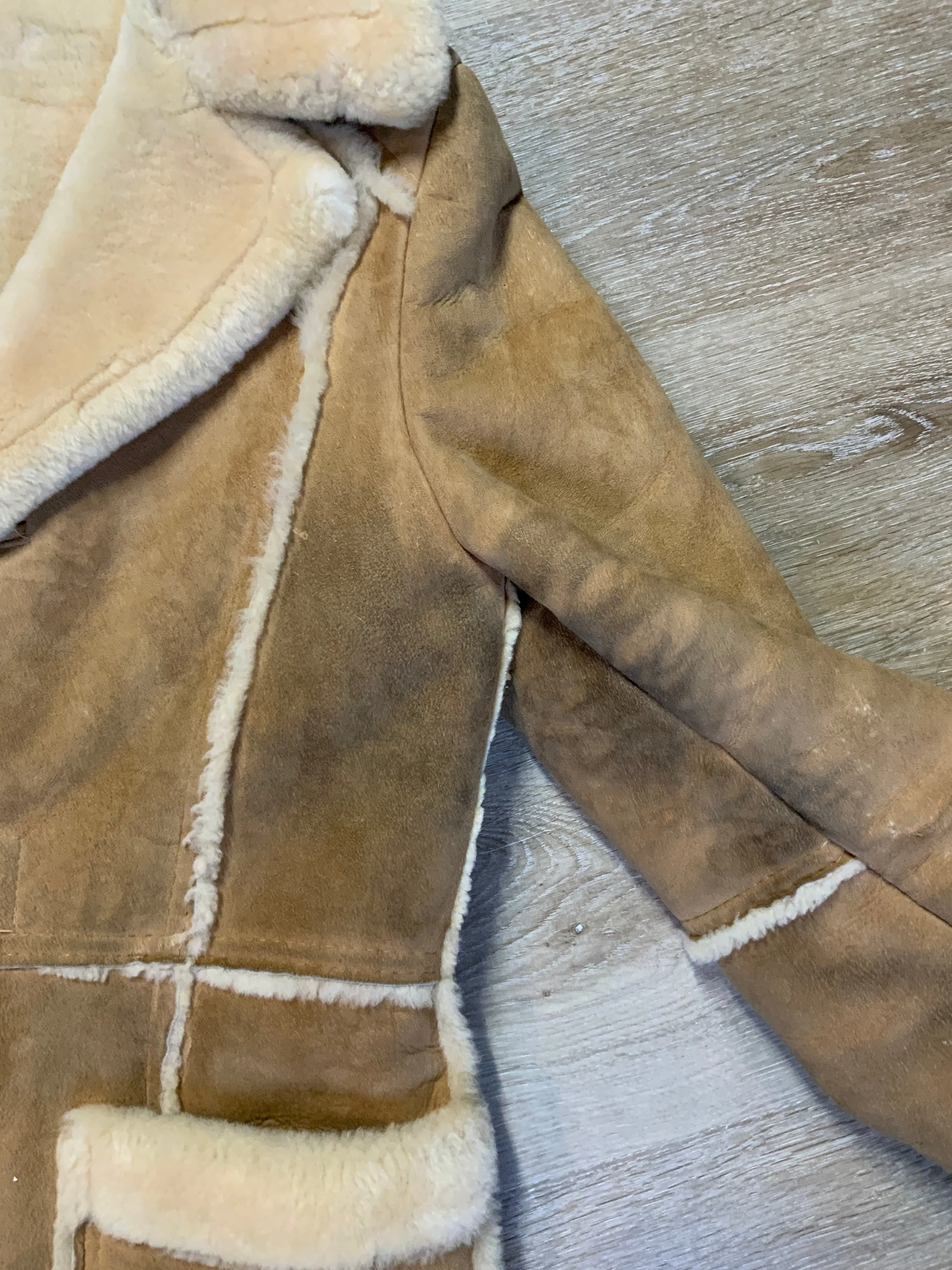 Vintage Leather Attic Light Brown Shearling Coat SOLD