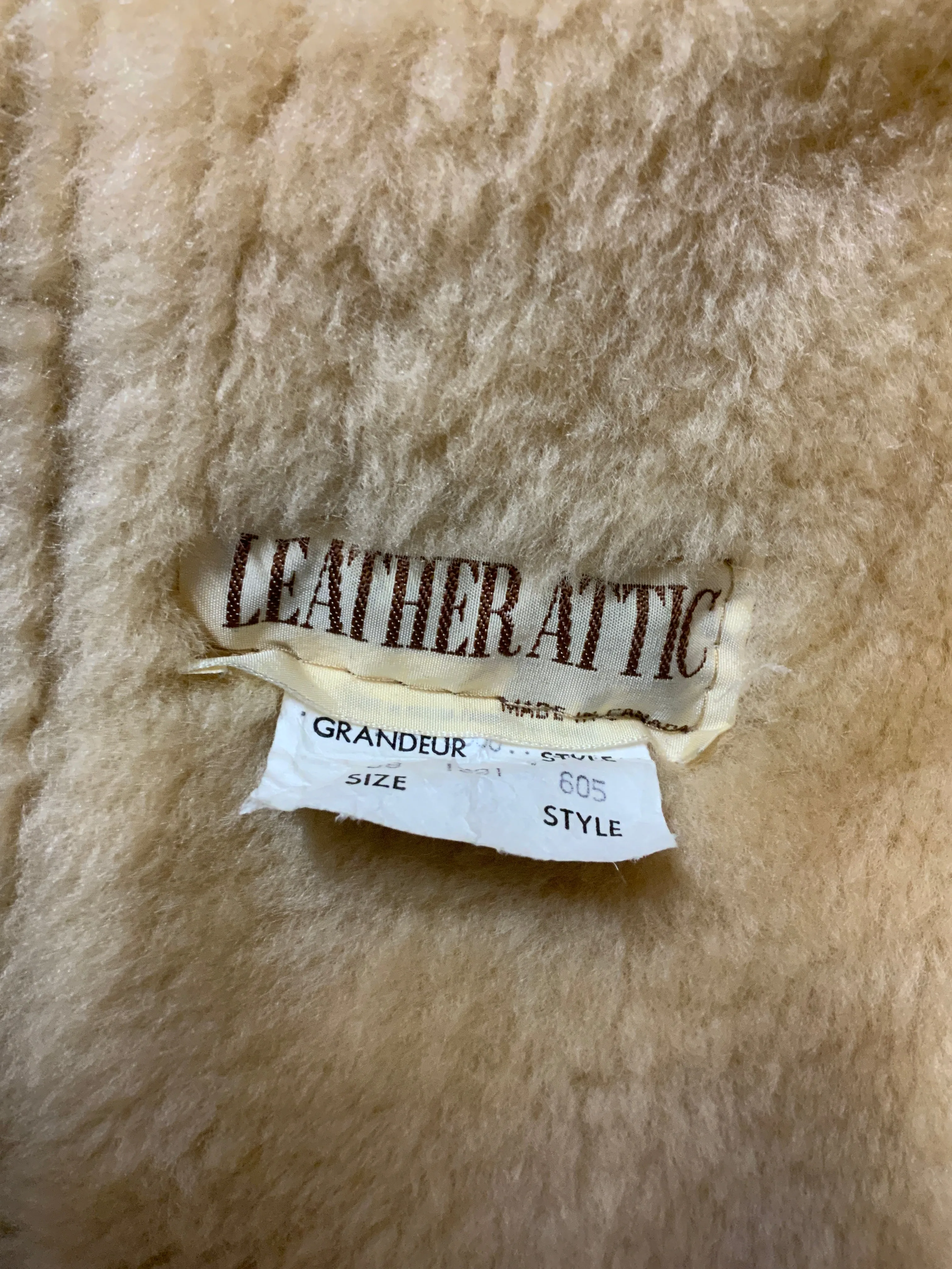 Vintage Leather Attic Light Brown Shearling Coat SOLD