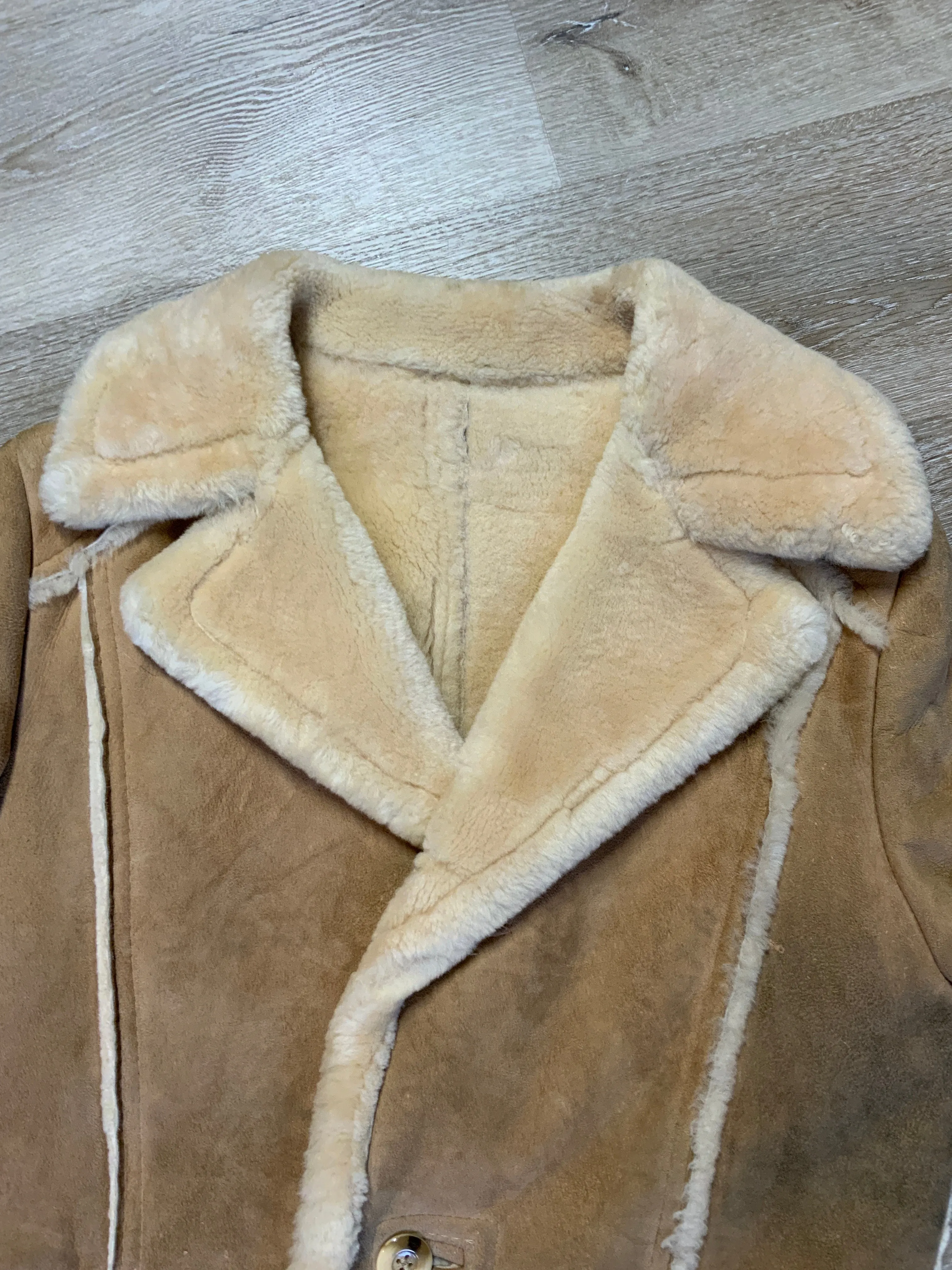 Vintage Leather Attic Light Brown Shearling Coat SOLD