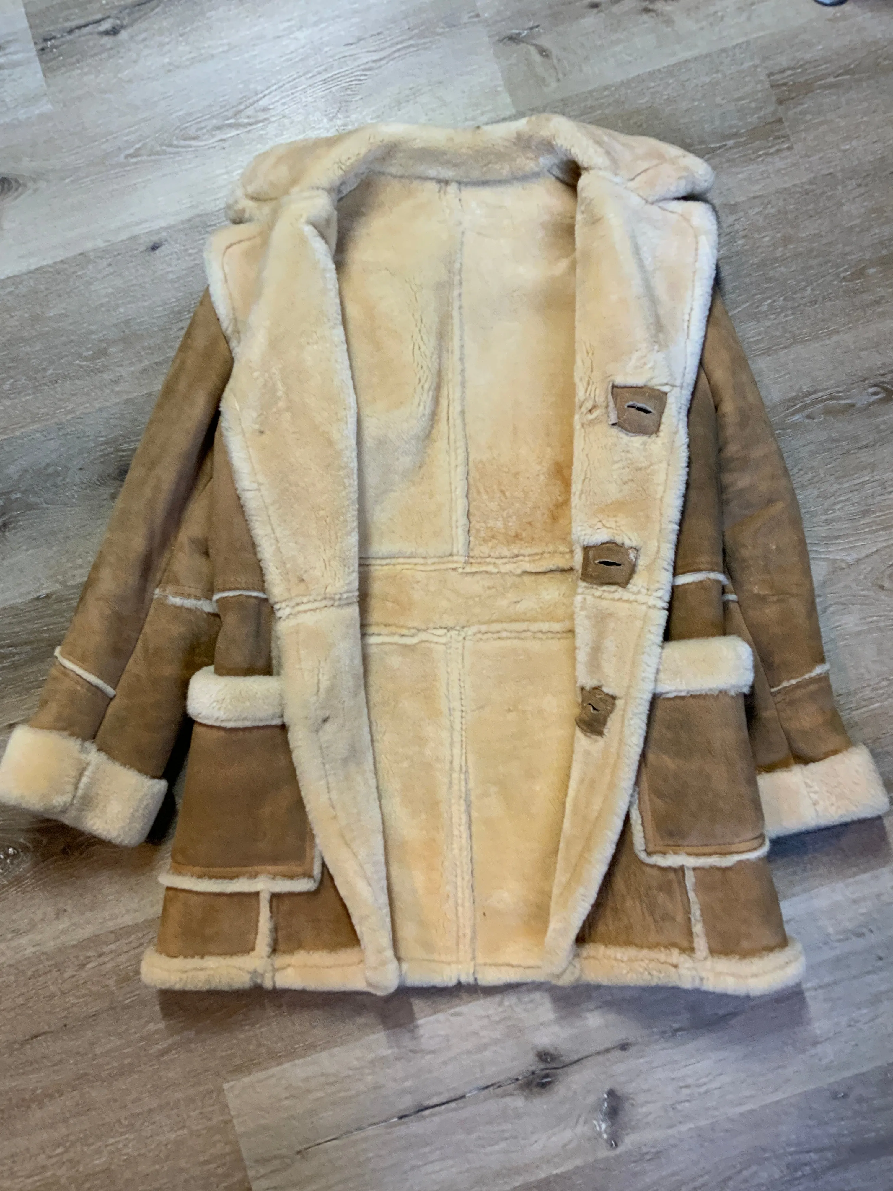 Vintage Leather Attic Light Brown Shearling Coat SOLD